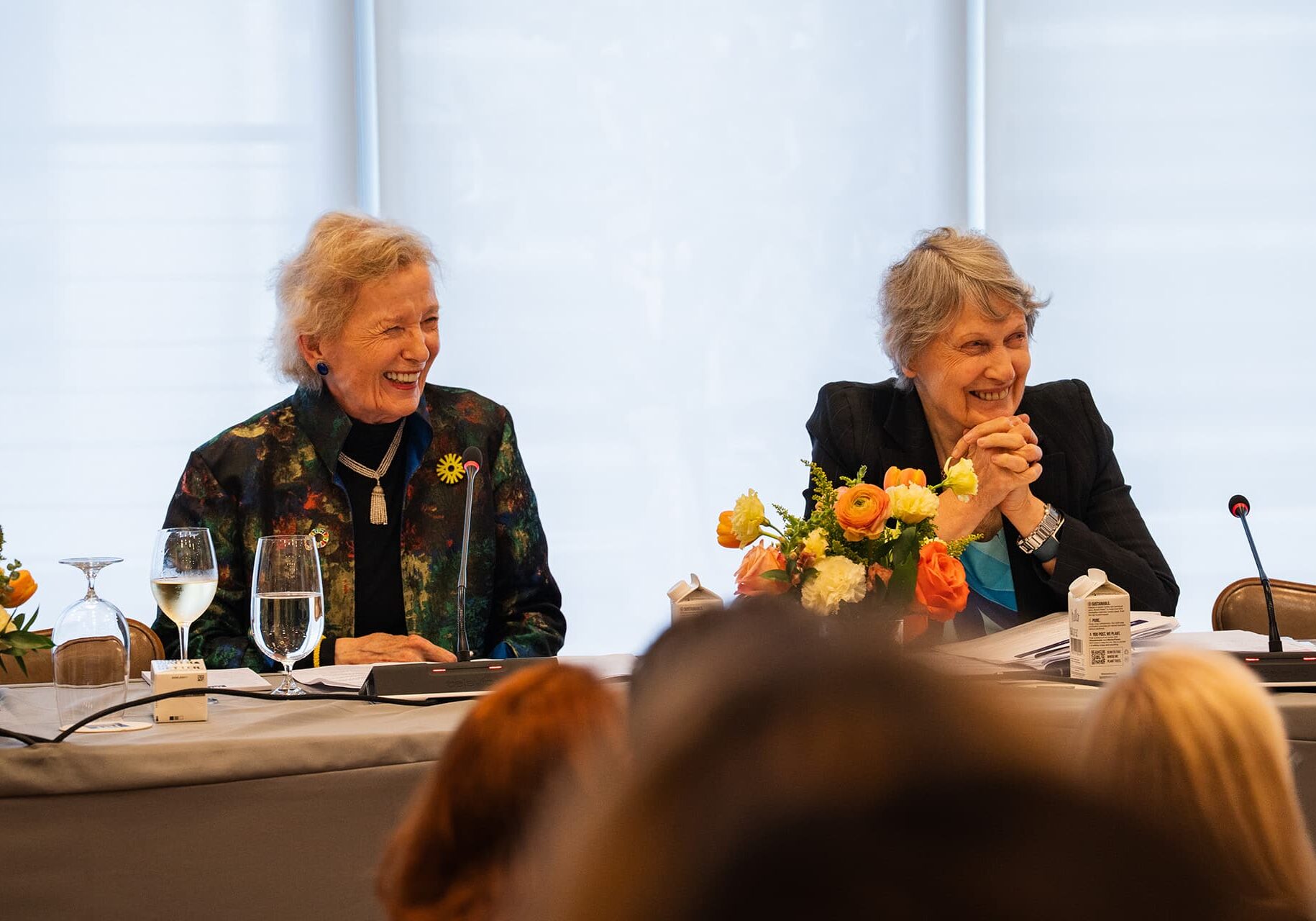 Mary Robinson and Helen Clark at the WTGS launch event in New York City
